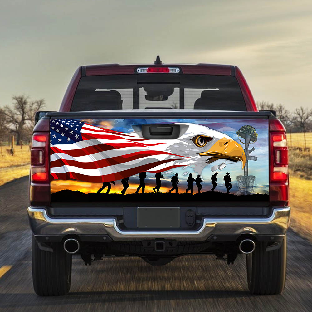 Memorial Day Remember & Honor Veteran Truck Tailgate Decal Sticker Wrap