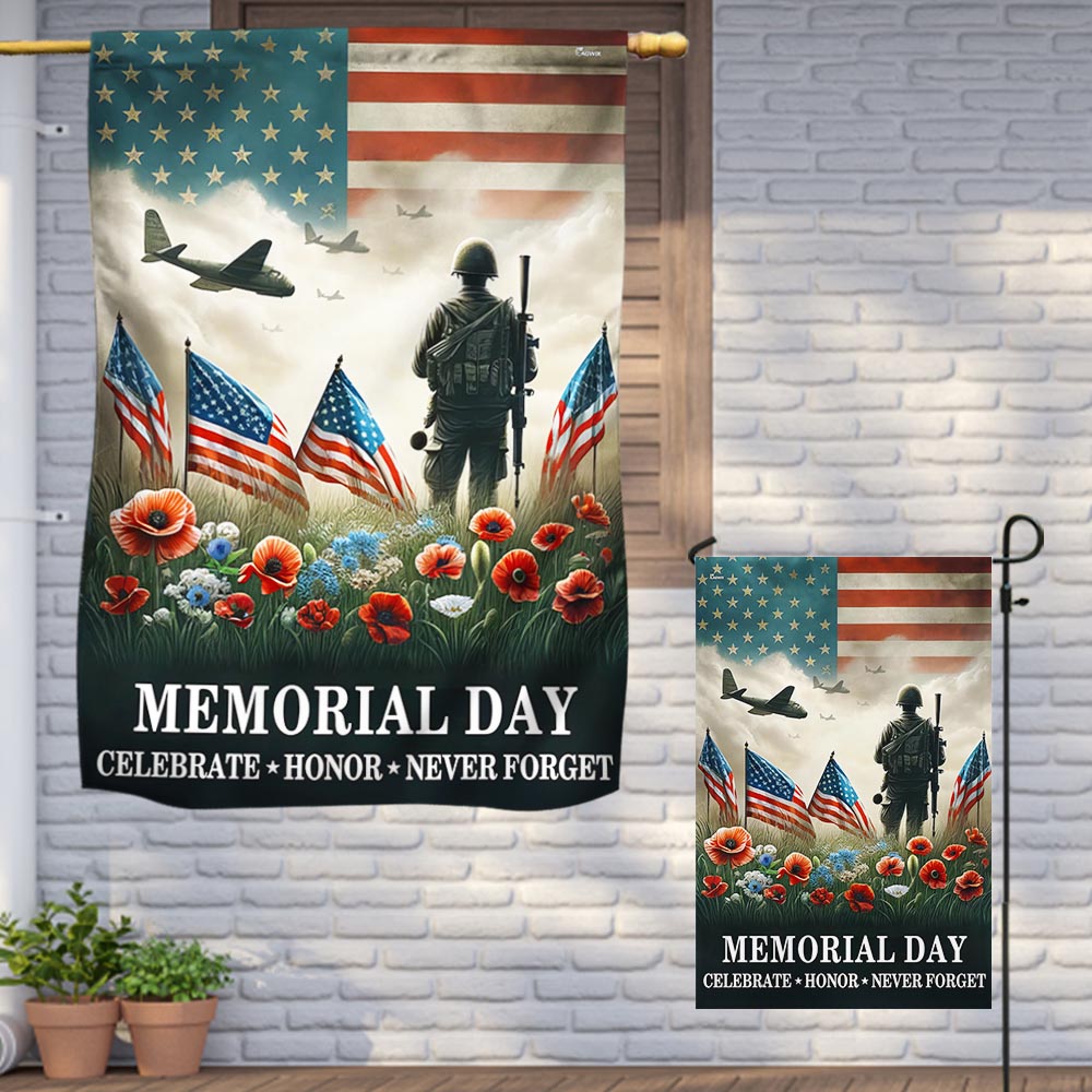 Memorial Day Veteran Celebrate Honor Never Forget American Flag