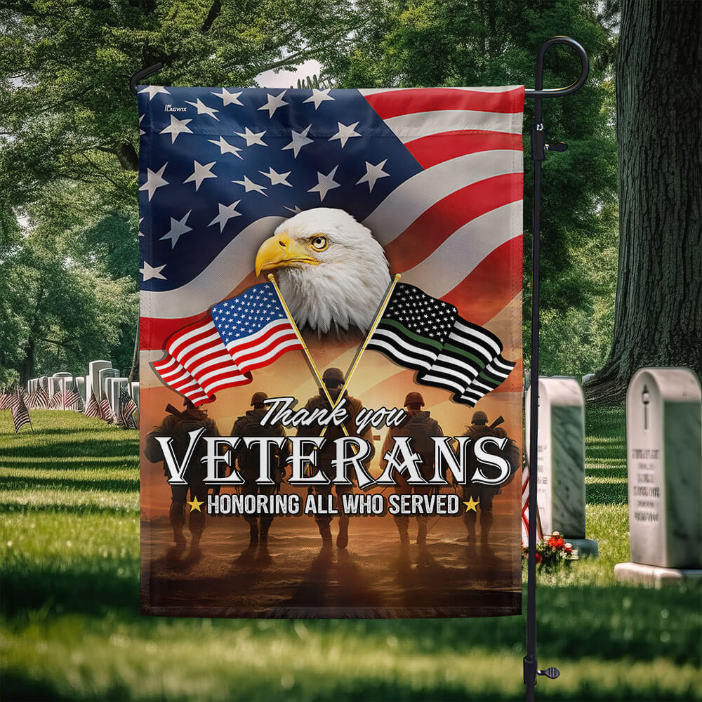 Thank You Veterans, American Eagle Memorial Veteran Flag TPT1643F