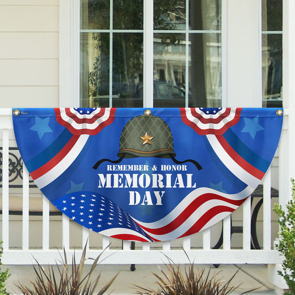 Veteran Memorial Day Non-Pleated Fan Flag