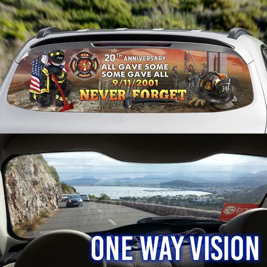 911 firefighter patriotic car window decals