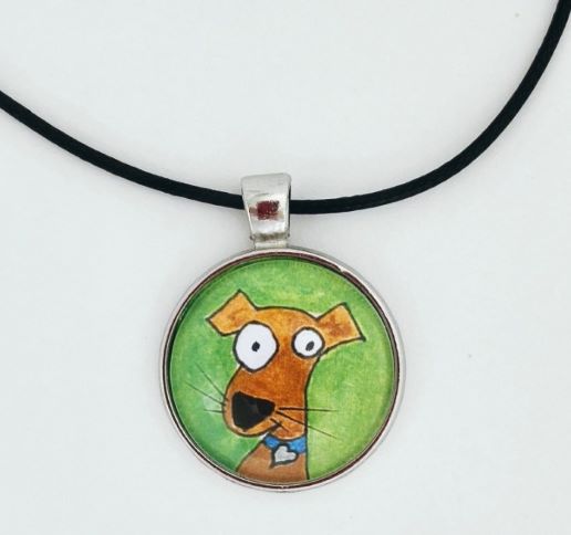 Art National Dog Day Dog Lover pendant, limited edition, whimsical dog necklace