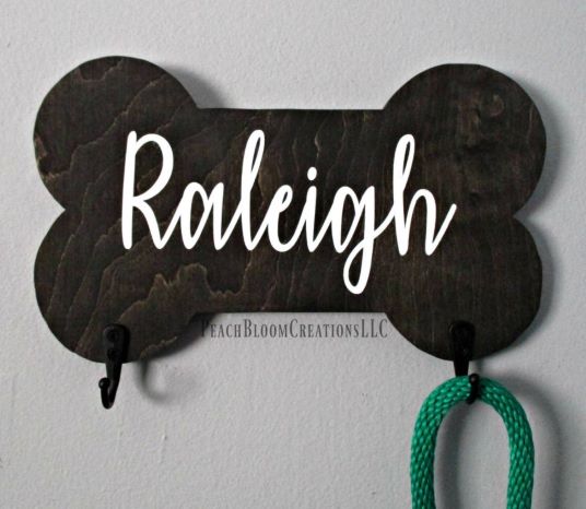 Best Dog Accessories 2020 Dog Leash Holder For Wall, Collar Holder, Dog Bone Leash Hanger, Dog Leash Hook, Personalized Leash Hanger, New Puppy Gift, Dog Name Sign