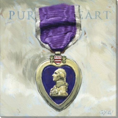 Bronze Star Image Purple Heart Canvas Art Print