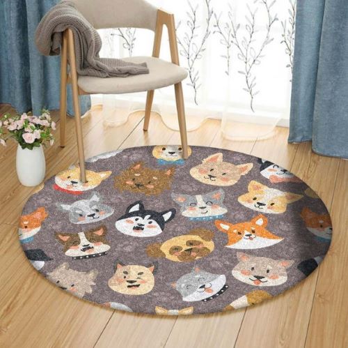 Cute Things To Buy Dogs Round Carpet