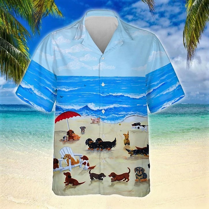 Dog Breed Clothing For Humans Dogs In The Beach Hawaiian Shirt