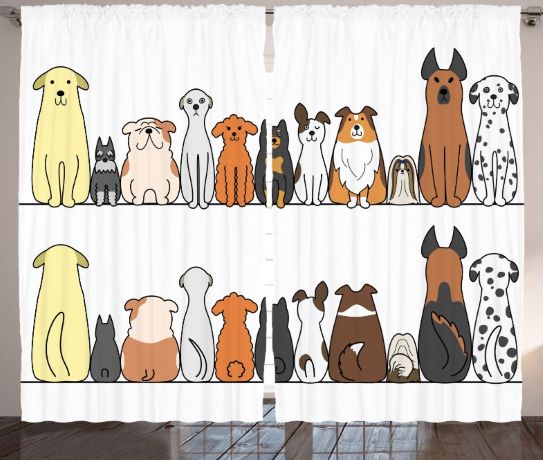 Dog Lover Decor Curtains 2