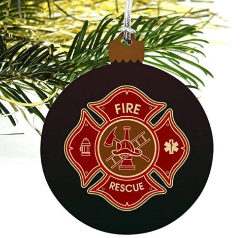 Fire Rescue Maltese Cross Christmas Tree Ornament