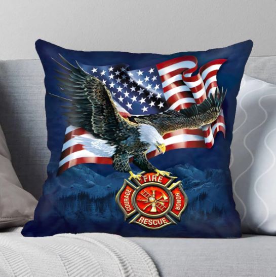 Firefighter American Eagle Cushion