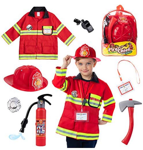Fireman Costume Toy For Kids With Complete Firefighter Accessories