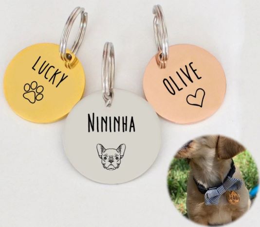 Matching Dog And Owner Accessories Engraved Custom Dog and Cat Tag Pet Collar Accessories Dog ID Tag Cat Name Tag Dog Lover Keychain Dog Cat Owner Gift
