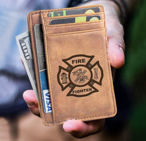 Mini Leather Firefighter Card Wallet