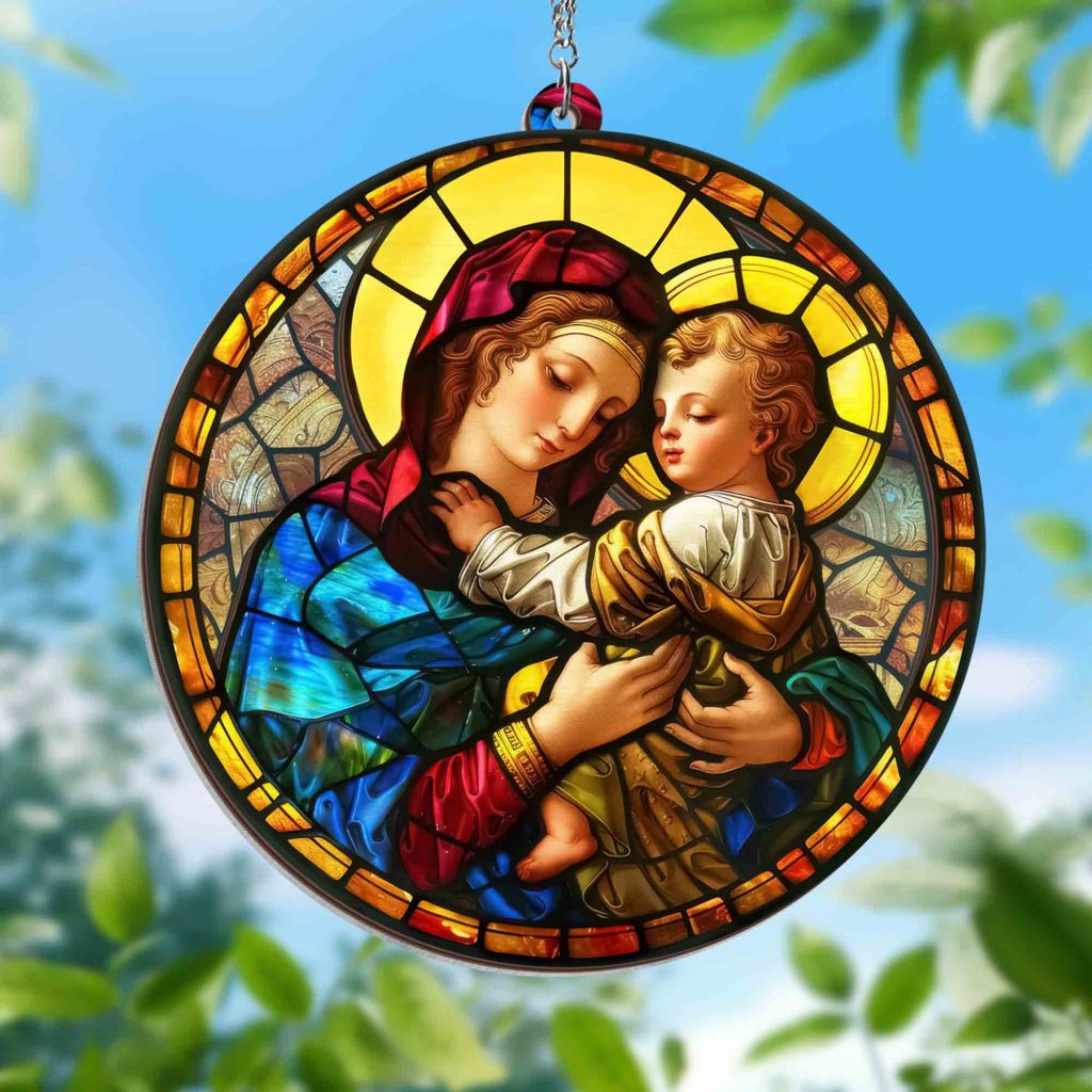 Mother Mary Mother Of Jesus Stained Glass Window Hanging Suncatcher