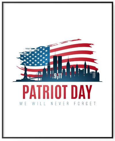 Patriot Day American Flag Digital Print 911 Wall Art