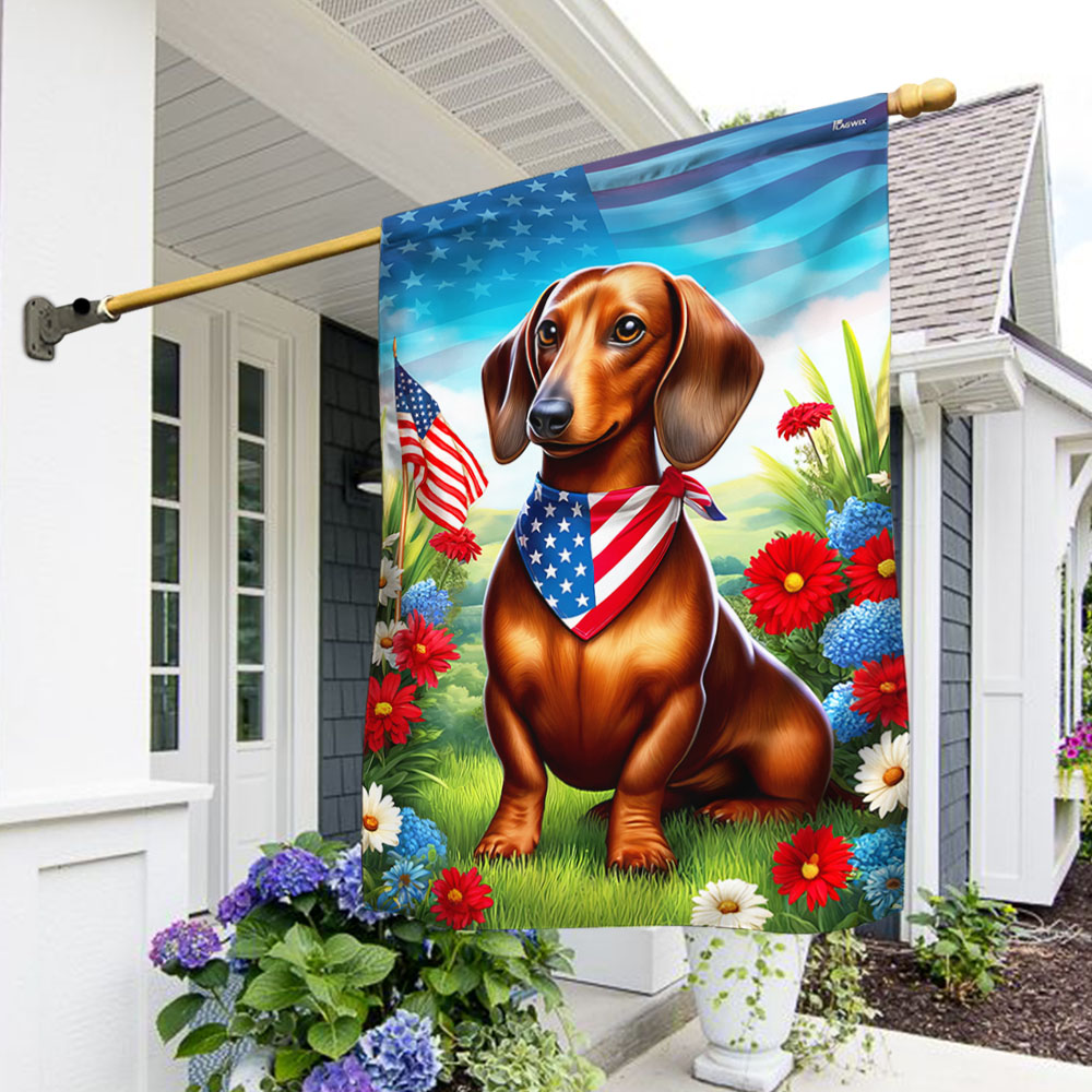 Patriotic Dachshund Wiener Dog 4th Of July Flag