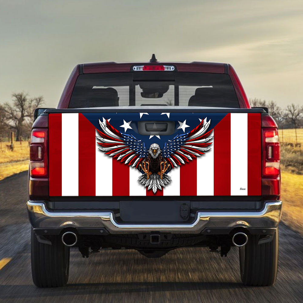 Patriotic Eagle American Truck Tailgate Decal Sticker Wrap