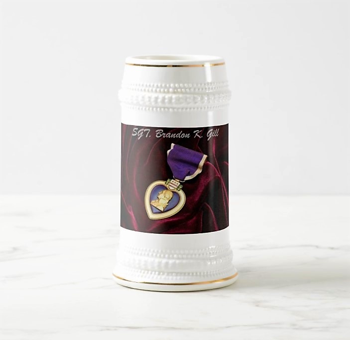 Purple Heart Stine Personalized Beer Stein
