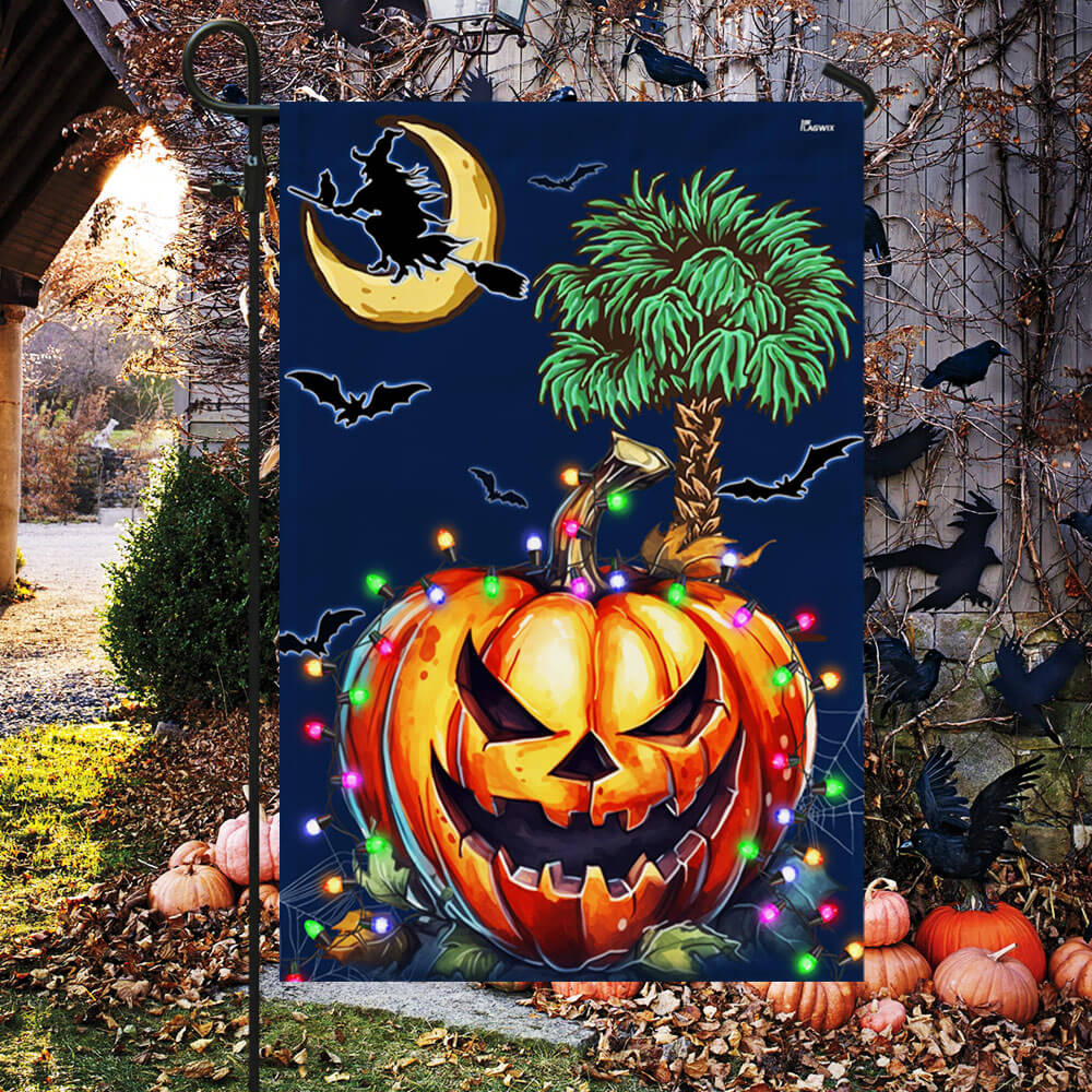 South Carolina Halloween Witch Pumpkin Fall Flag