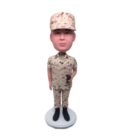 US Marine veteran gifts Personalized Gift Clay Figurines Marine Birthday Cake