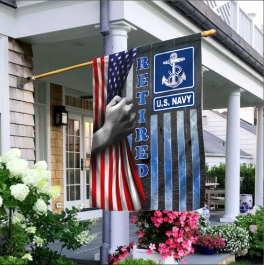 US Navy Retired Flag custom retirement gifts