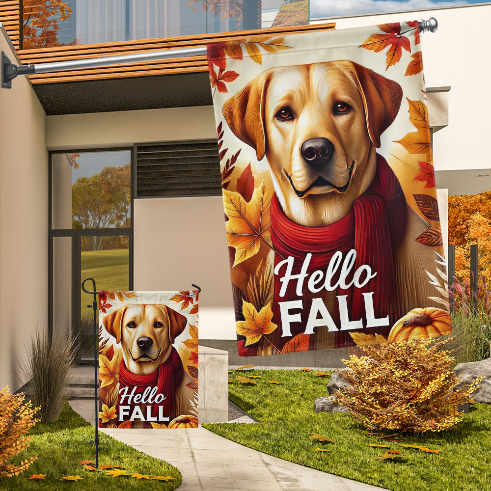 Yellow Labrador Retriever Dog Fall Flag