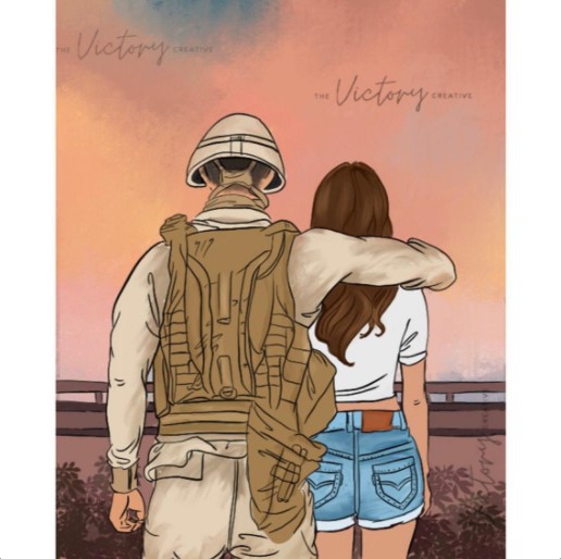 air force military retirement gifts Military Couple Digital Print Military Girlfriend Print