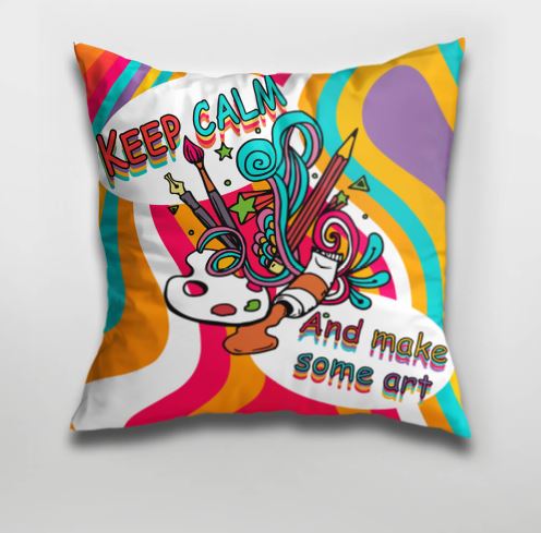 back to school cushion for art lover