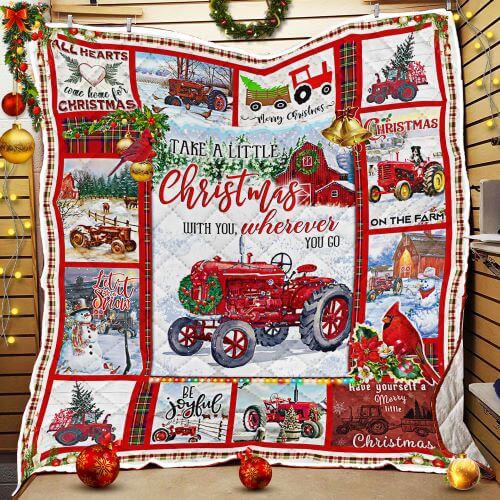 christmas gift ideas woman Christmas Red Tractor Quilt Blanket