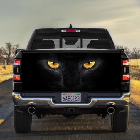gifts for cat people Cat Eyes Tailgate Decal Sticker Wrap