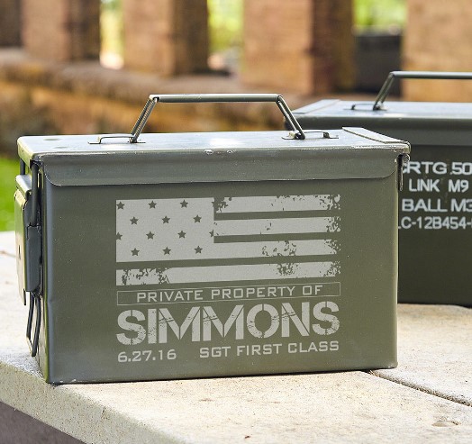 gifts for veterans us heroes personalized 50 caliber ammo box can