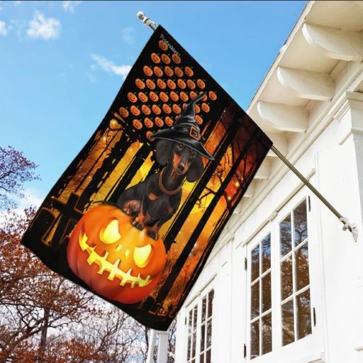halloween decor flag dachshund halloween pumpkin america flag