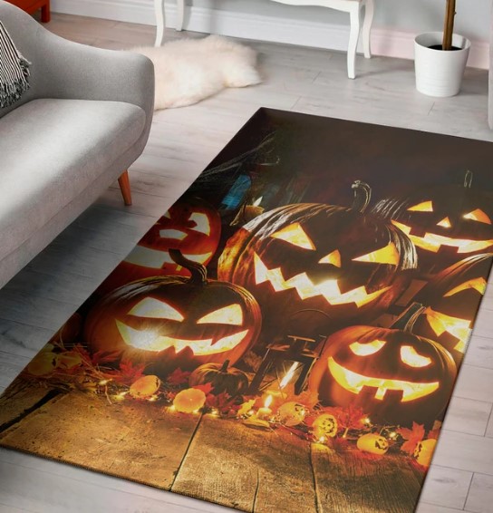 halloween decor yard halloween rug halloween pumpkin print area rug