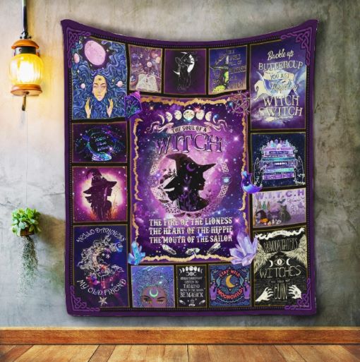 halloween gifts the soul of a witch quilt blanket