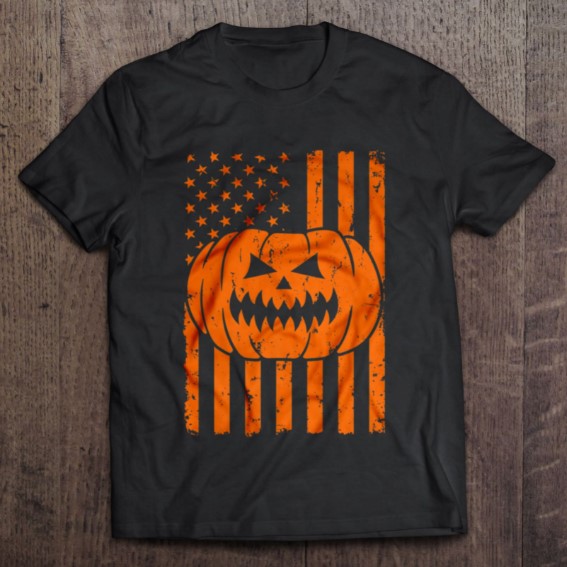 halloween happy gifts halloween flag american flag pumpkin halloween t shirt