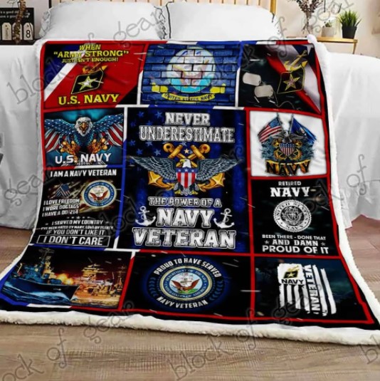 things remembered retirement gifts US Navy Veteran Sofa Throw Blanket Block Of Gear