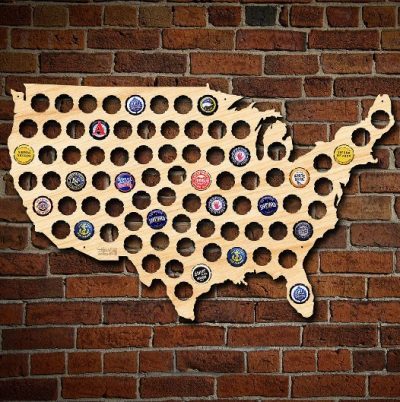 unique military retirement gifts beer cap map of USA
