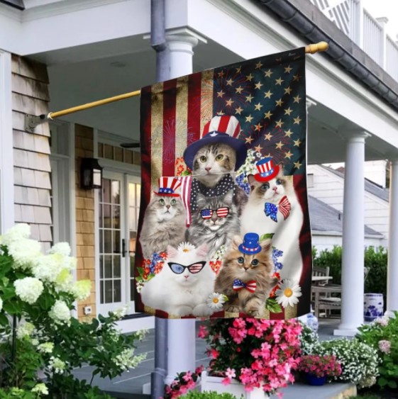 why do cats bring you gifts Cats 4th Of July American Flag