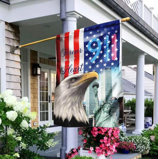 9 11 never forget eagle flag
