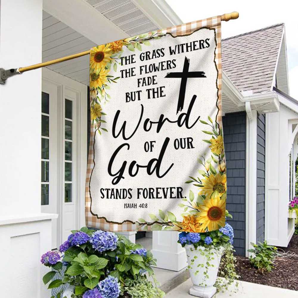 God Stands Forever Christian Sunflower Flag