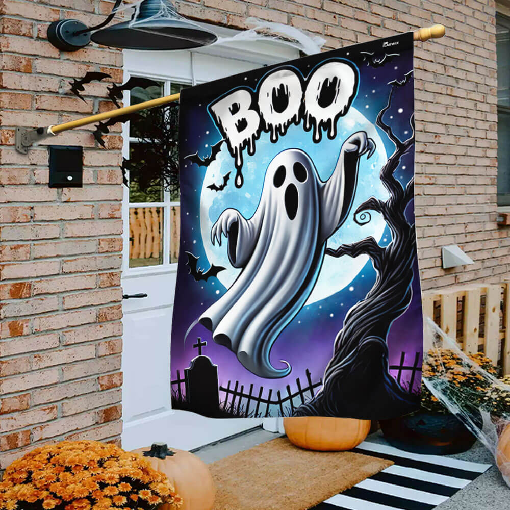 Halloween Ghost Boo Spooky Flag