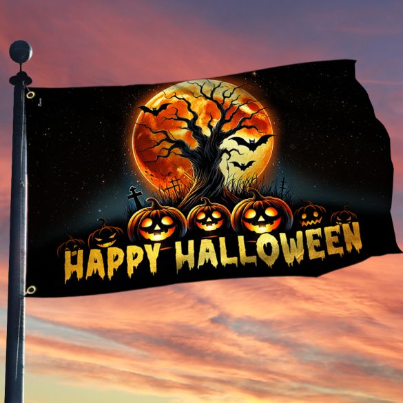 Happy Halloween Pumpkins Grommet Flag