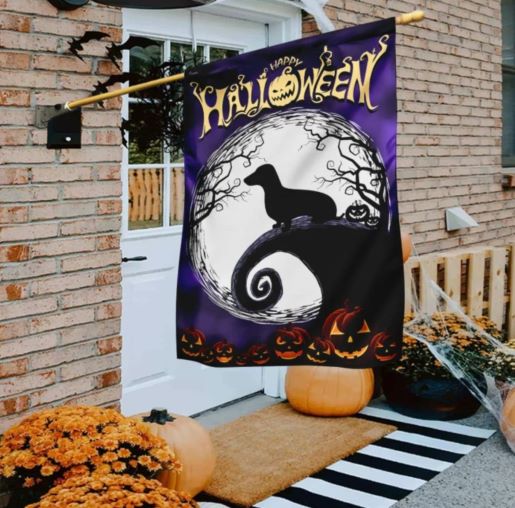 Indoor Halloween Ideas Halloween Flag Happy Halloween Dachshund Flag