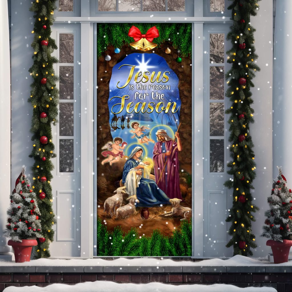 Jesus Christ. Nativity Of Jesus Christmas Door Cover