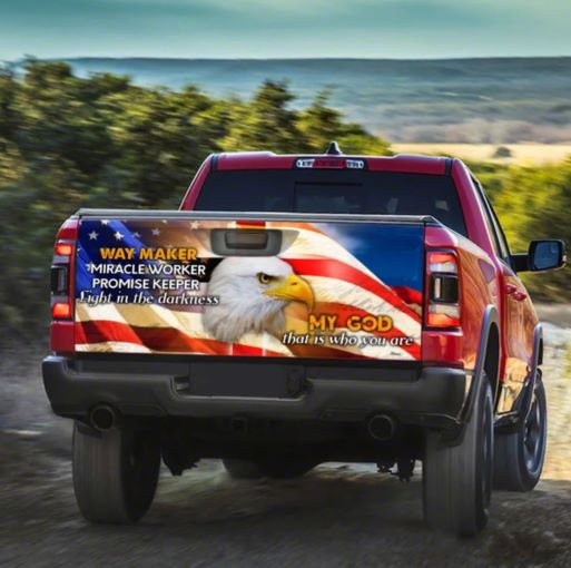 Jesus On Car God Jesus Cross Eagle America Truck Tailgate Decal Sticker Wrap