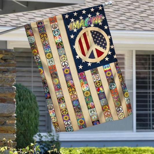 Peace Sign Hippie Flag unique gifts for mom