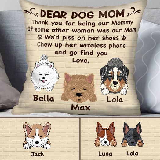 Personalized Dear Dog Mom Cushion Dog Mom Gifts
