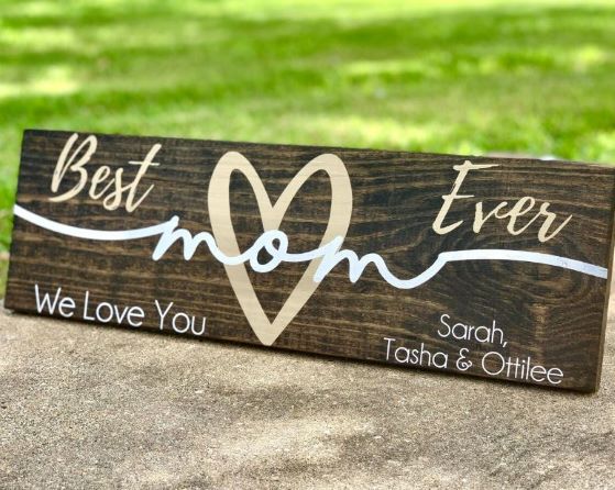 Personalized Mom Sign with kids name valentines day gifts for mom