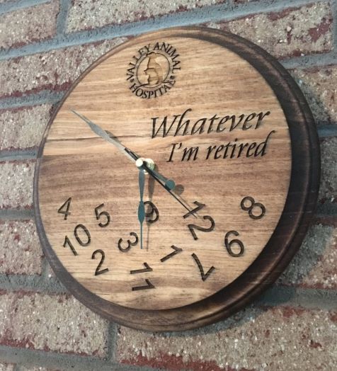 Retirement Presents I'm/we're retired, wood-burned, retirement clock, custom engraved, Father's Day, tools, personalized