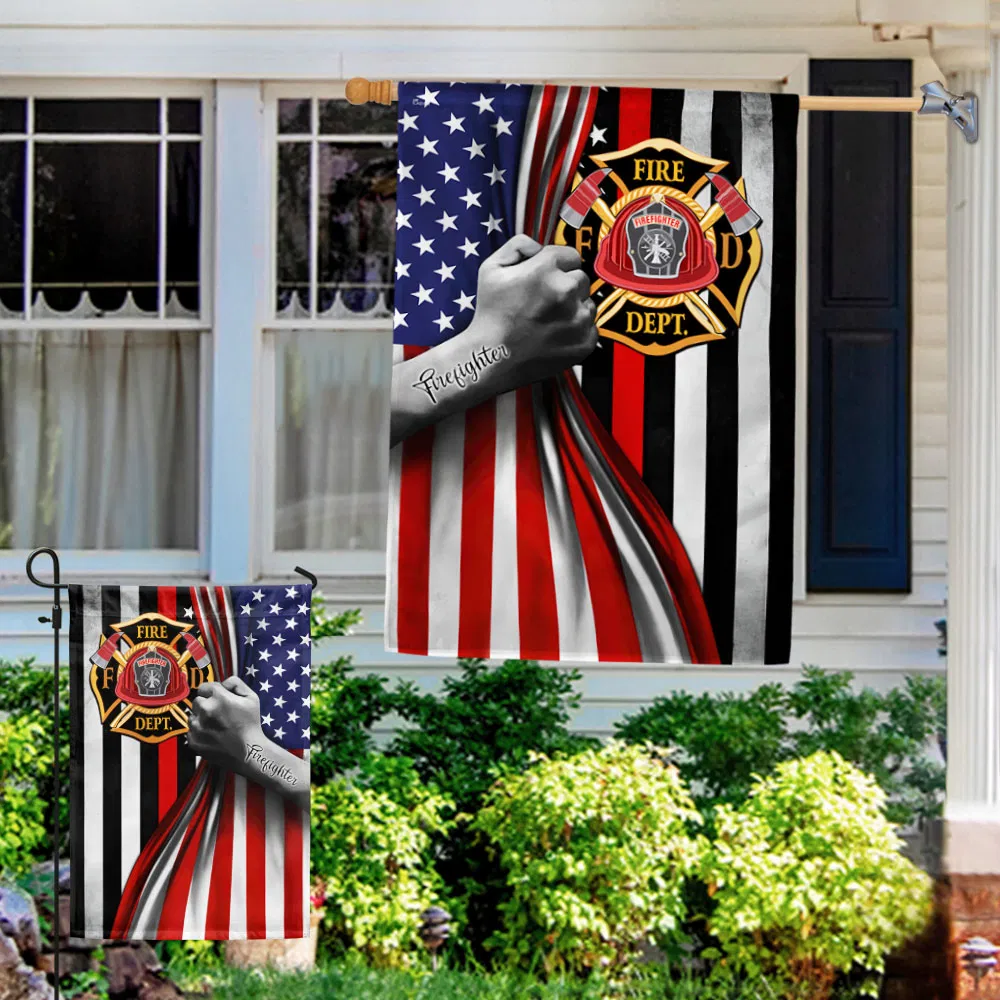 Thin Red Line Firefighter Flag