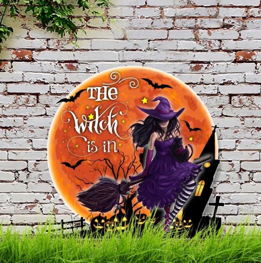 Witch Aesthetic Halloween Garden Metal Sign The Witch Is In